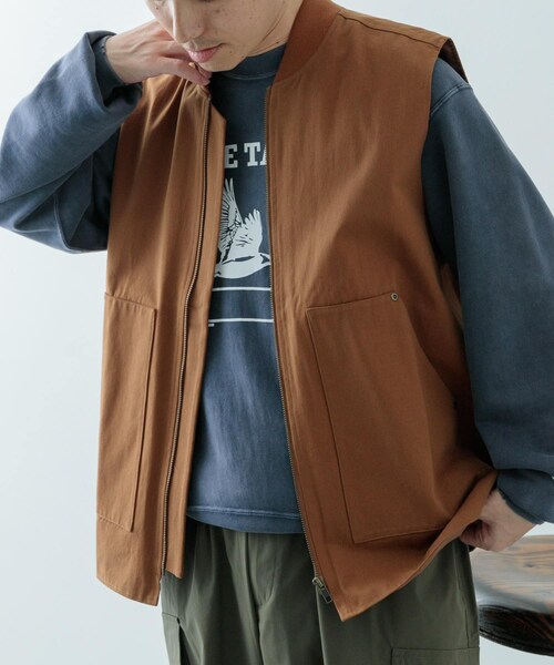 ITEMS URBANRESEARCH（アイテムズ アーバンリサーチ）の「ジップアップ コットンワークベスト（ベスト・メンズ・BLU/BRN/BLK・M/L）」の20枚目の写真