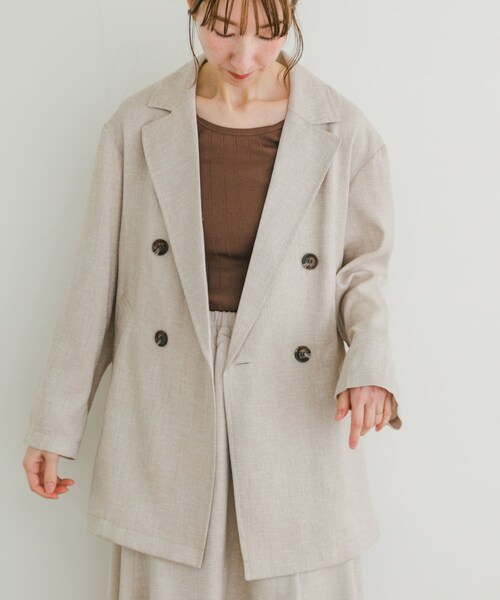 ITEMS URBANRESEARCH（アイテムズ アーバンリサーチ）の「リネンライクジャケット（テーラードジャケット・レディース・L.BEG/BRN・FREE）」の13枚目の写真