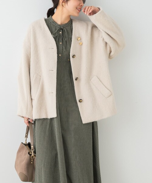 URBAN RESEARCH ROSSO（アーバンリサーチロッソ）の「F by ROSSO　チェックリボンシャツワンピース（ワンピース・レディース・OFF WHITE/KHAKI/NAVY・FREE）」の17枚目の写真