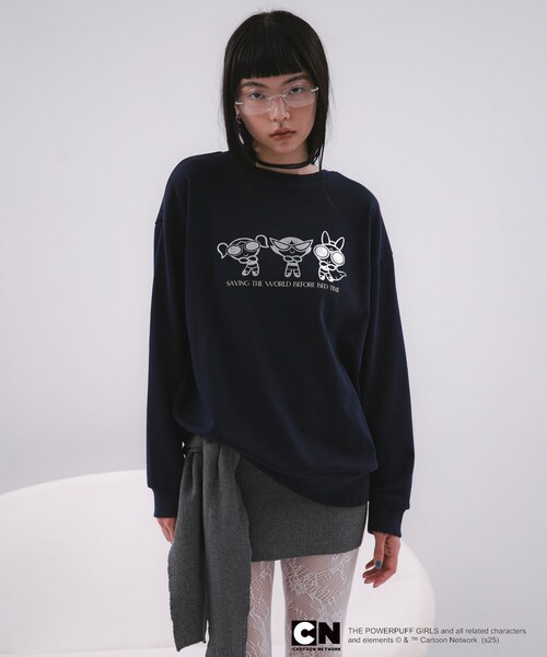 SENSE OF PLACE by URBAN RESEARCH（センスオブプレイスバイアーバンリサーチ）の「『別注』PPG / SENSE OF PLACE ルーズスウェット（スウェット・レディース・NAVY/GRAY・one）」の20枚目の写真