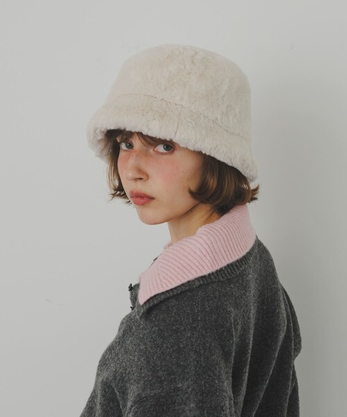 SMELLY（スメリー）の「ファーバケットハット（ハット・レディース・IVO/BLK/BRN・-）」の7枚目の写真