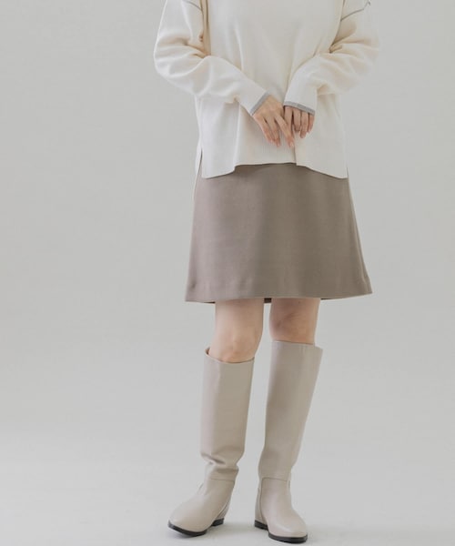 URBAN RESEARCH Sonny Label（アーバンリサーチサニーレーベル）の「メルトン風台形ミニスカート（スカート・レディース・ブラック/ベージュ・36/38）」の2枚目の写真