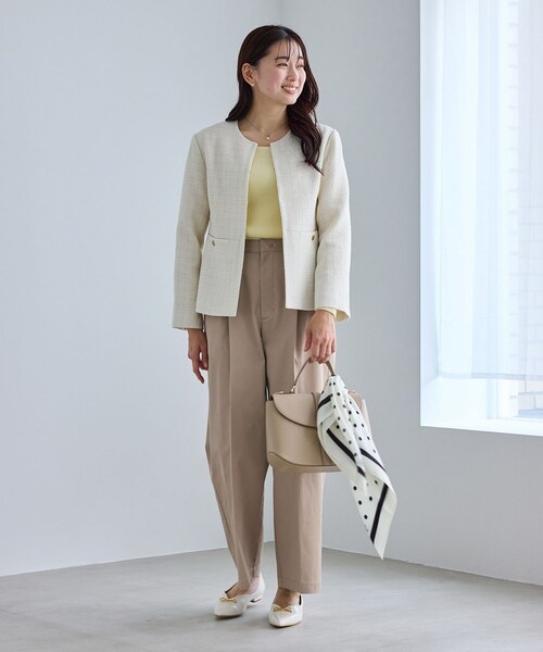 ROPE' PICNIC（ロペピクニック）の「ウエストタックチノパンツ（チノパンツ・レディース・ベージュ/ネイビー・L/M/S）」の10枚目の写真