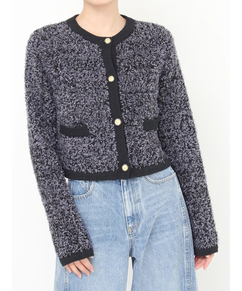 CALNAMUR（カルナムール）の「ファンシーヤーンクラシカルニットカーディガン（カーディガン/ボレロ・レディース・ホワイト/ブラック/ピンク/アイスブルー/ミックス・F）」の10枚目の写真