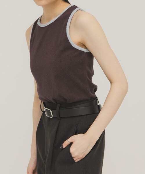 KBF（ケイビーエフ）の「バイカラーパイルタンク（タンクトップ・レディース・BEIGE/BROWN/CHARCOAL・One）」の18枚目の写真
