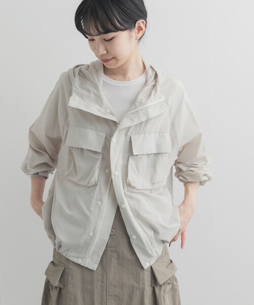 URBAN RESEARCH DOORS(アーバンリサーチドアーズ)の「『別注』Snow Peak Apparel×DOORS U.L.DOUBLEWEAVEPARKER(テーラードジャケット・レディース・PINK/BROWN/IVORY・One)」の7枚目の写真