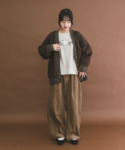 ITEMS URBANRESEARCH（アイテムズ アーバンリサーチ）の「シャギービッグカーディガン（カーディガン/ボレロ・レディース・BEG/L.GRY/BRN・Free）」の8枚目の写真