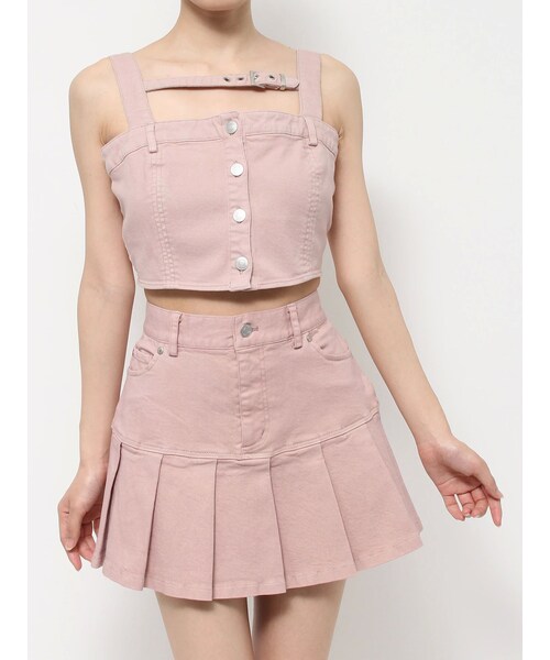 EATME（イートミー）の「ベルトデニムビスチェ（セットアップ可能）（キャミソール・レディース・ブラック/ピンク/ブルー・F）」の17枚目の写真