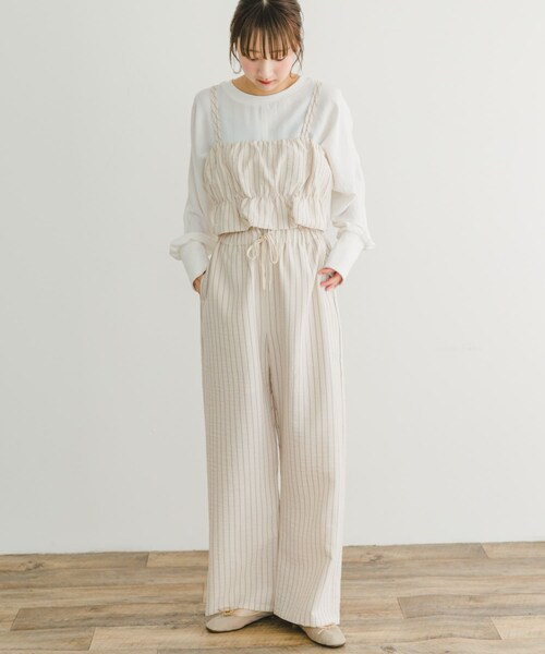 ITEMS URBANRESEARCH(アイテムズ アーバンリサーチ)の「ストライプシャーリングビスチェ(その他トップス・レディース・L.BEIGE/BRN・FREE)」の6枚目の写真