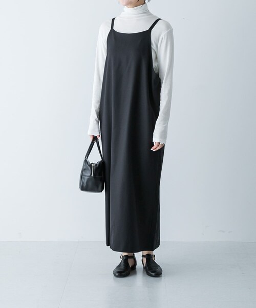 かぐれ（カグレ）の「『2WAY仕様』ウールトロVネックワンピース（ワンピース・レディース・CHARCOAL/BLACK・FREE）」の12枚目の写真