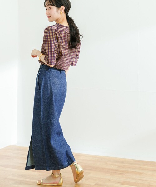 URBAN RESEARCH（アーバンリサーチ）の「綿麻デニムタイトスカート（デニムスカート・レディース・INDIGO/L.BLUE・36/38）」の9枚目の写真