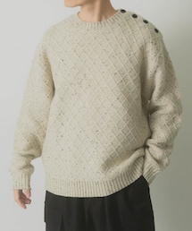 ITEMS URBANRESEARCH | ウール混ショルダーボタンクルーネックニット(ニット/セーター)