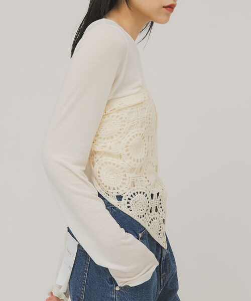 KBF（ケイビーエフ）の「トライアングルクロシェスカーフ（バンダナ/スカーフ・レディース・IVORY/D.BROWN・One）」の19枚目の写真