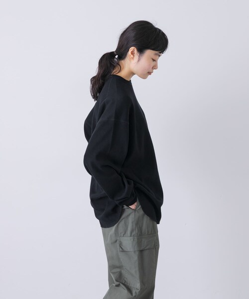 かぐれ（カグレ）の「サーマルクルーネックプルオーバー（Tシャツ/カットソー・レディース・LIGHT GRAY/BLACK・Free）」の6枚目の写真