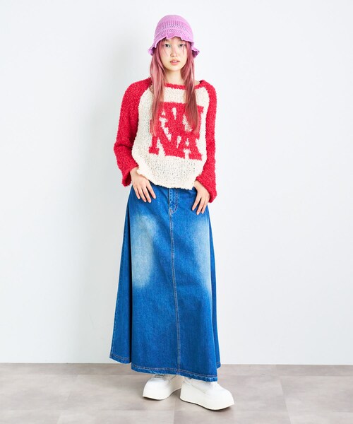 SENSE OF PLACE by URBAN RESEARCH（センスオブプレイスバイアーバンリサーチ）の「ANNA SUI NYC　オーバードレープデニムロングスカート（デニムスカート・レディース・BLUE/BLACK・S/M）」の15枚目の写真