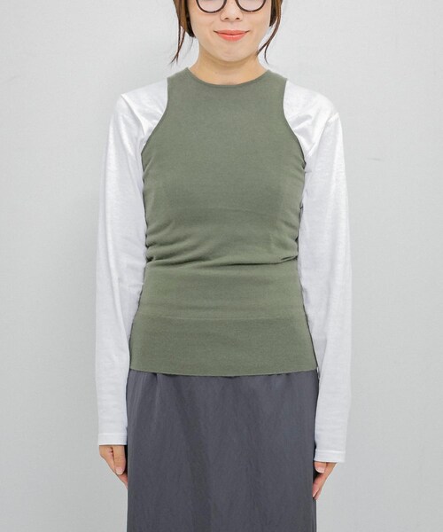 URBAN RESEARCH（アーバンリサーチ）の「w cashmere　knit tank top（タンクトップ・レディース・Khaki/Eggshell・FREE）」の15枚目の写真