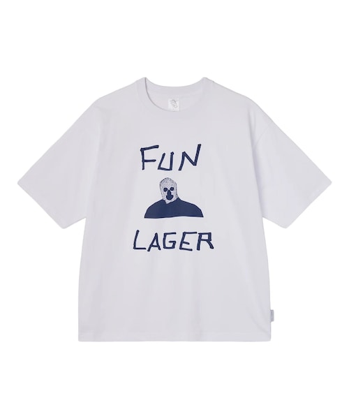 bonjour records(ボンジュールレコーズ)の「Somewhere in Tokyo/サムウェア・イン・トウキョウ FUN LAGER TEE / Designed by Tomoo Gokita(Tシャツ/カットソー・レディース・ホワイト・L/M/XL)」の1枚目の写真