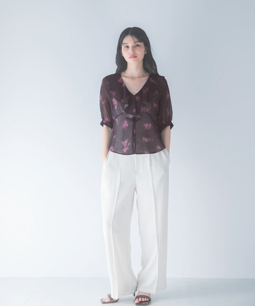 URBAN RESEARCH ROSSO（アーバンリサーチロッソ）の「ダークプリントフリルブラウス（シャツ/ブラウス・レディース・BROWN/BLACK・Free）」の19枚目の写真