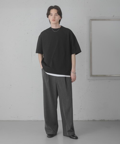 SENSE OF PLACE by URBAN RESEARCH(センスオブプレイスバイアーバンリサーチ)の「ピンストライプタックワイドスラックス(その他パンツ・メンズ・CHARCOAL/BROWN/GREIGE・M/L)」の19枚目の写真