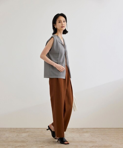ROPE'(ロペ)の「シャイニー2WAYリボンブラウス/洗える(シャツ/ブラウス・レディース・ブラック/ネイビー/シルバー・F)」の6枚目の写真
