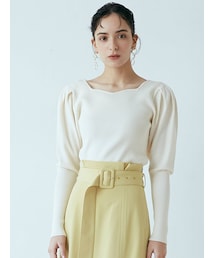 LAGUNAMOON | パフスリーブビスチェニットプルオーバー(ニット/セーター)