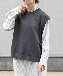 FORK&SPOON クルーネックニットベスト