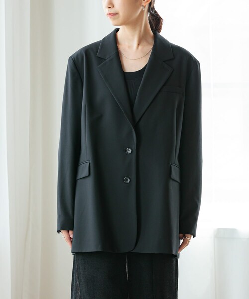 URBAN RESEARCH（アーバンリサーチ）の「スーパー100ウールジャケット（テーラードジャケット・レディース・GRAY/BLACK・FREE）」の12枚目の写真