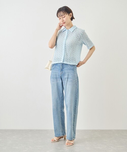 ROPE' PICNIC(ロペピクニック)の「【ちゃんと+かわいい保証】カットレースポロトップス/リンクコーデ(シャツ/ブラウス・レディース・ブラック/ホワイト/サックス・F)」の20枚目の写真