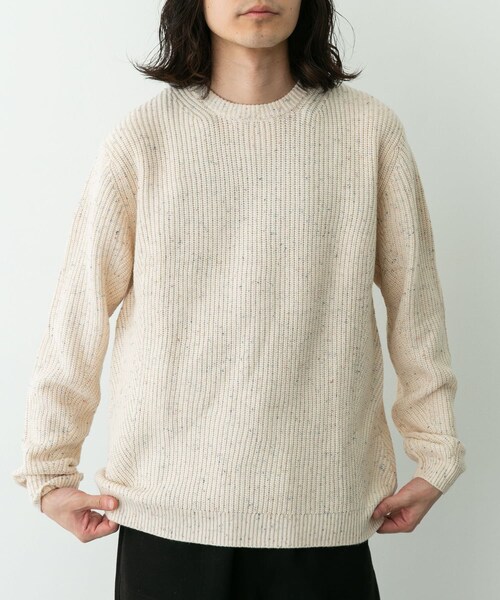 URBAN RESEARCH Sonny Label（アーバンリサーチサニーレーベル）の「ウォッシャブルウール混クルーネックニット（ニット/セーター・メンズ・アイボリー/グリーン/ダークブラウン/グレー/ブラック・M/L/XL）」の20枚目の写真