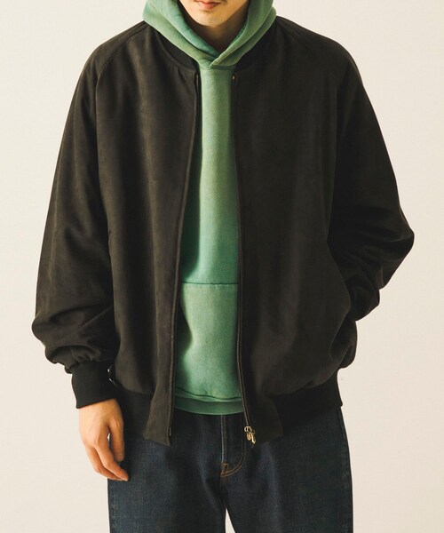URBAN RESEARCH(アーバンリサーチ)の「A PRESSE Nubuck leather Rib Blouson(ブルゾン・メンズ・BLACK・2/3)」の13枚目の写真