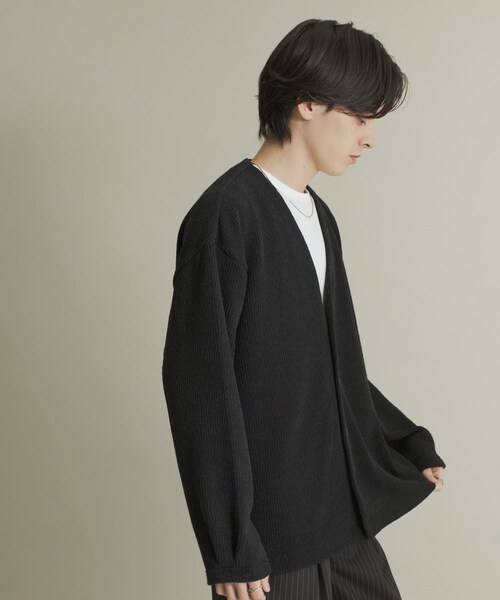 SENSE OF PLACE by URBAN RESEARCH（センスオブプレイスバイアーバンリサーチ）の「ウールタッチジャージカーディガン（カーディガン/ボレロ・メンズ・BLACK/GRAY/MINT・M/L）」の13枚目の写真