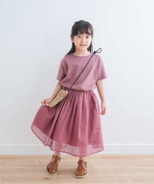 URBAN RESEARCH DOORS(アーバンリサーチドアーズ)の「『親子リンク』『UR TECH』ボイルドッキングワンピース(KIDS)(ワンピース・キッズ・BORDER/PINK・105/120/135)」の2枚目の写真