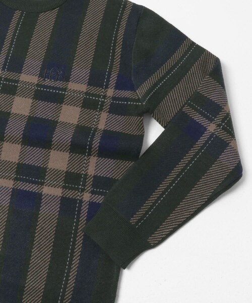 URBAN RESEARCH Sonny Label（アーバンリサーチサニーレーベル）の「OOPS　ビッグチェックニット（ニット/セーター・メンズ・BLACK/BEIGE/GREEN・M/L/XL）」の18枚目の写真
