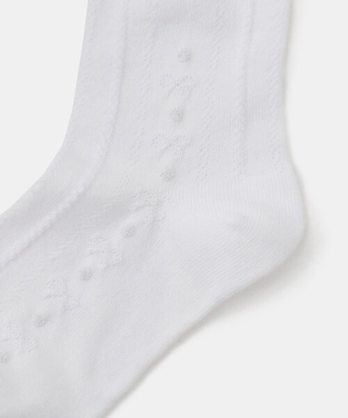 ROPE' PICNIC（ロペピクニック）の「【KIDS/キッズ】リボンケーブルショートソックス（ソックス/靴下・キッズ・ホワイト・M/S）」の12枚目の写真