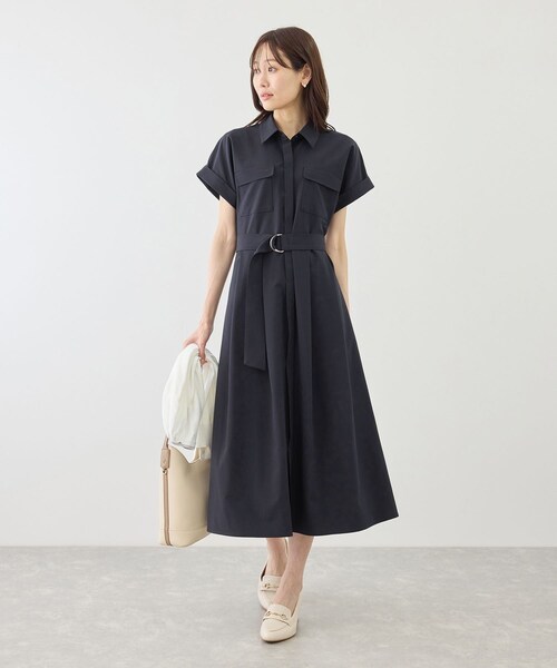 ROPE' PICNIC(ロペピクニック)の「アウトポケットシャツコンシャスワンピース/リンクコーデ(ワンピース・レディース・ダークブラウン系/ネイビー/ネイビー系・M/S)」の17枚目の写真