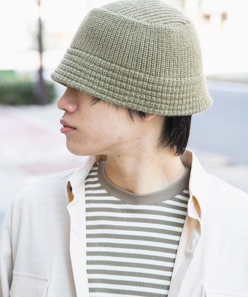 SENSE OF PLACE by URBAN RESEARCH（センスオブプレイスバイアーバンリサーチ）の「ニットバケットハット（ハット・メンズ・BLACK/GRAY/KHAKI・one）」の3枚目の写真