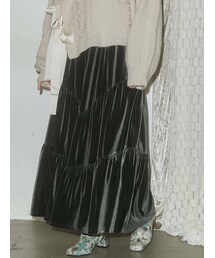 merry jenny | ベロアティアードスカート(スカート)