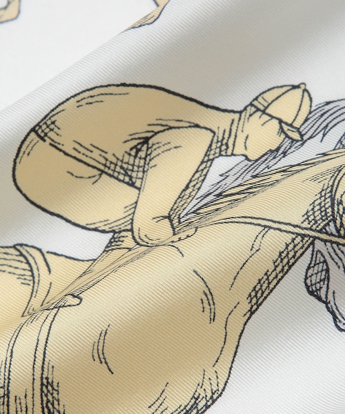 ROPE'（ロペ）の「ROPE'アーカイブパターンシルクスカーフ/Lサイズ（バンダナ/スカーフ・レディース・オフホワイト/ベージュ系/モスグリーン/ピンク系/ホワイト・F）」の13枚目の写真