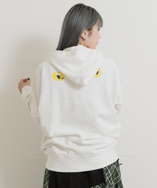 THE GOODLAND MARKET（ザグッドランドマーケット）の「77circa　cats eye print hoody（パーカー・レディース・white1/black1・L/XL）」の9枚目の写真