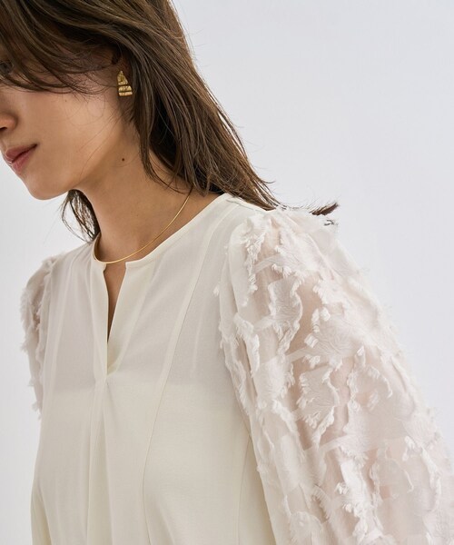 ROPE'（ロペ）の「ジャガードスリーブコンビブラウス/イージーケア（シャツ/ブラウス・レディース・ブラック/ホワイト・F）」の17枚目の写真