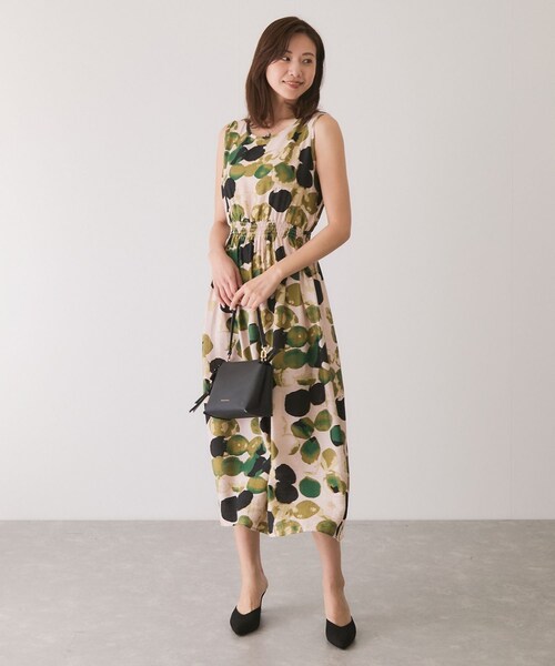 Jayro（ジャイロ）の「アソート柄シャーリングワンピース（ワンピース・レディース・ブラック系/グリーン/ネイビー系・38）」の15枚目の写真