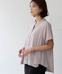 nissen | ＜大きいサイズ＞とろみブロード裾フレアシャツ（イージーケア・吸汗速乾）(シャツ/ブラウス)