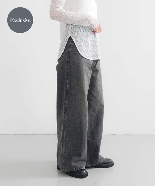 URBAN RESEARCH(アーバンリサーチ)の「『別注』Lee101×URBAN RESEARCH BAGGYPANTS(デニムパンツ・レディース・淡BLACK/BLACK・XS/S/M/L)」の2枚目の写真