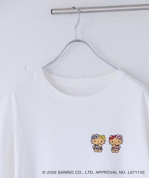 VIS(ビス)の「【HELLO KITTY×VIS】日焼けデザイン ハローキティビッグTシャツ(Tシャツ/カットソー・レディース・チャコール/ホワイト系・F)」の10枚目の写真