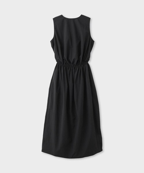 ROPE'(ロペ)の「【一部店舗限定】【REALM(レルム)】COTTON TAFFETA COLOR-BLOCKED DRESS|切り替えワンピース(ワンピース・レディース・ブラック/カーキ・38)」の4枚目の写真