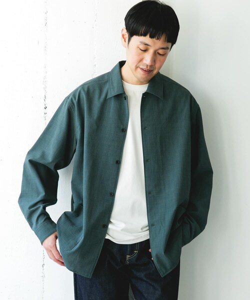 URBAN RESEARCH DOORS（アーバンリサーチドアーズ）の「『イージーケア/速乾/UVカット』クイックドライロングスリーブシャツカバーオール（カバーオール・メンズ・CHALK/YELLOW/BLUEGREEN/NAVY・M/L）」の18枚目の写真