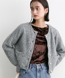 nissen | プードルニットショート丈カーディガン(カーディガン/ボレロ)