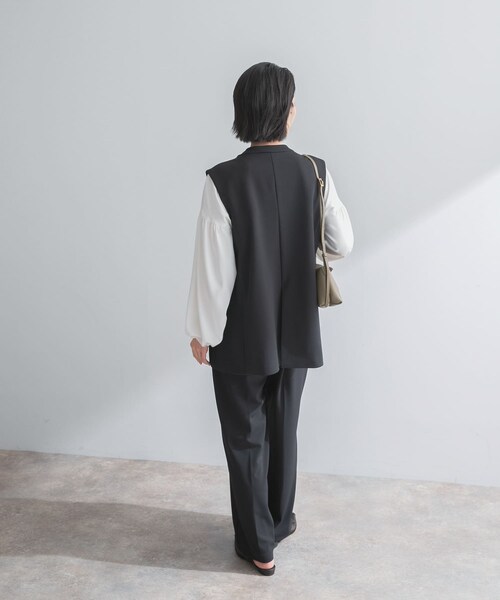 URBAN RESEARCH ROSSO（アーバンリサーチロッソ）の「ストレッチツイルジレ（ベスト・レディース・L.BEIGE/BLACK・Free）」の10枚目の写真