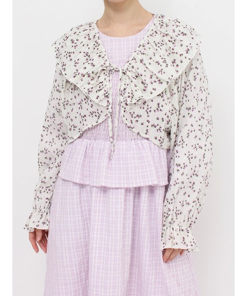 merry jenny（メリージェニー）の「petit flowerフリルボレロ（シャツ/ブラウス・レディース・イエロー/ラベンダー・F）」の3枚目の写真