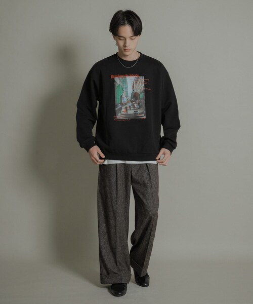 SENSE OF PLACE by URBAN RESEARCH(センスオブプレイスバイアーバンリサーチ)の「City graphic crew-neck Sweat(スウェット・メンズ・BLACK/GRAY/BLUE・M/L)」の9枚目の写真